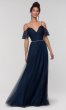 Cold-Shoulder Long Tulle Bridesmaid Dress KL-200121