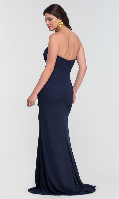 Ruched Long Strapless Bridesmaid Dress by KL-200126