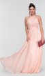 High-Neck Long Pleated Bridesmaid Dress KL-200127