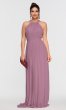 High-Neck Long Pleated Bridesmaid Dress KL-200127