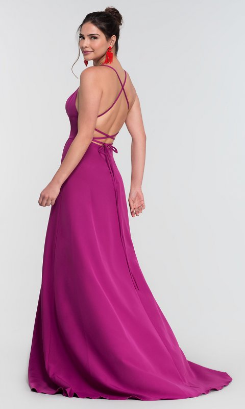 Long Open-Corset-Back Bridesmaid Dress KL-200129