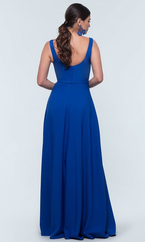 Long Brushed-Satin Bridesmaid Dress KL-200130