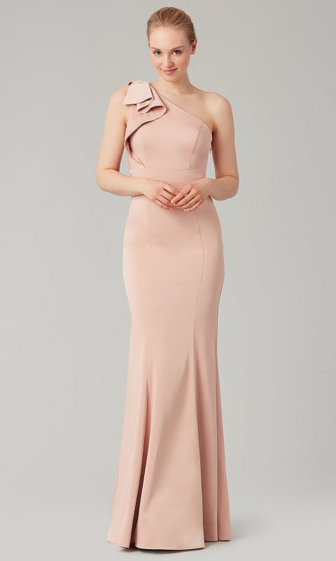 Long Ruffled-One-Shoulder Bridesmaid Dress KL-200134-v