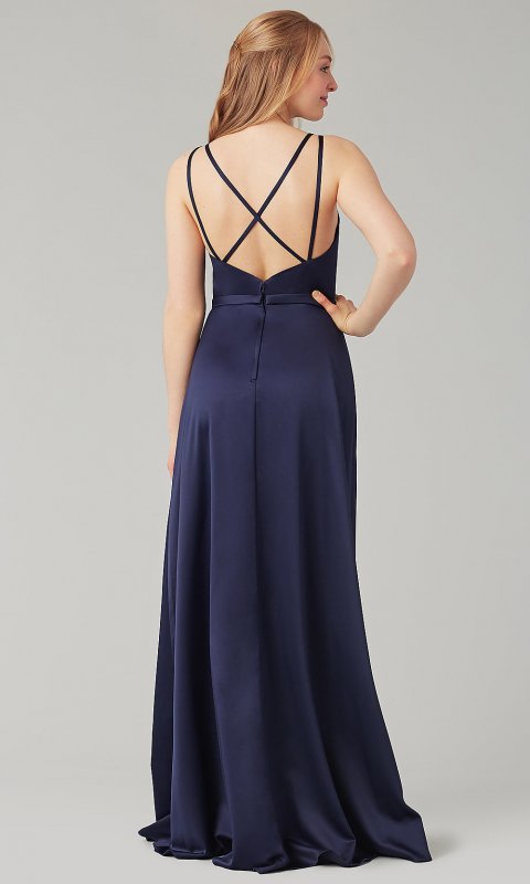 Long Bridesmaid Dress with Crossing Straps KL-200138