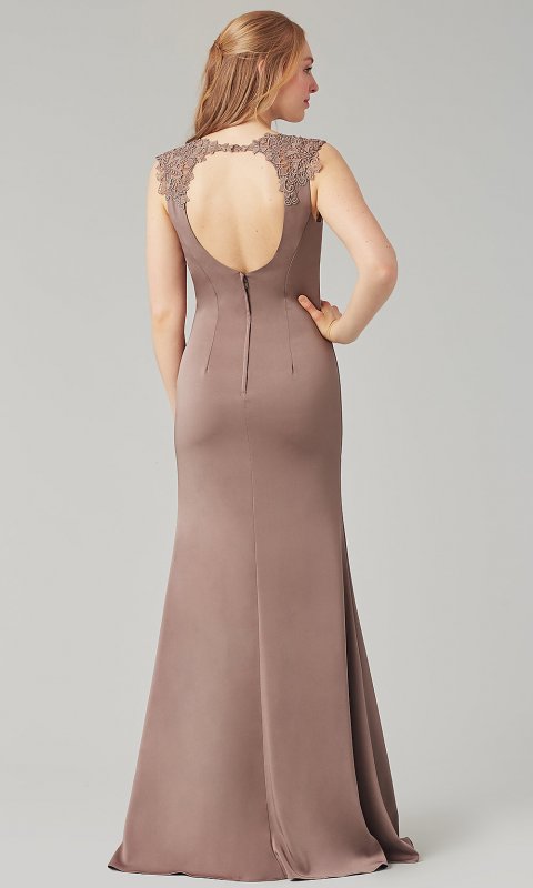 Cap-Sleeve Long Bridesmaid Dress KL-200148-v