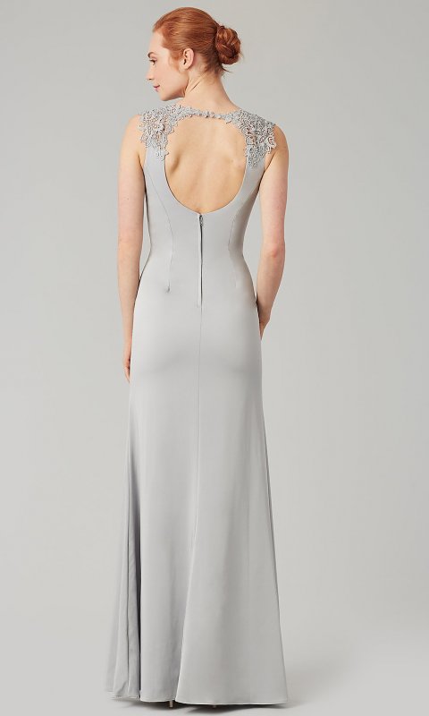 Cap-Sleeve Long Bridesmaid Dress KL-200148-v