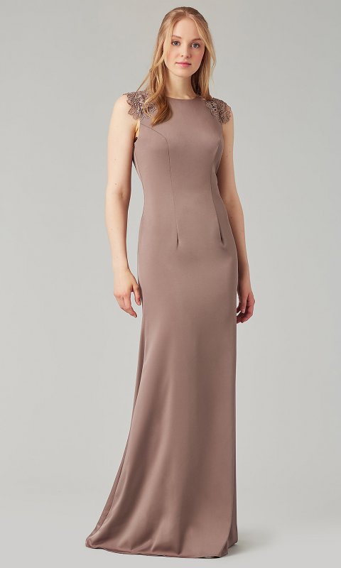 Cap-Sleeve Long Bridesmaid Dress KL-200148-v