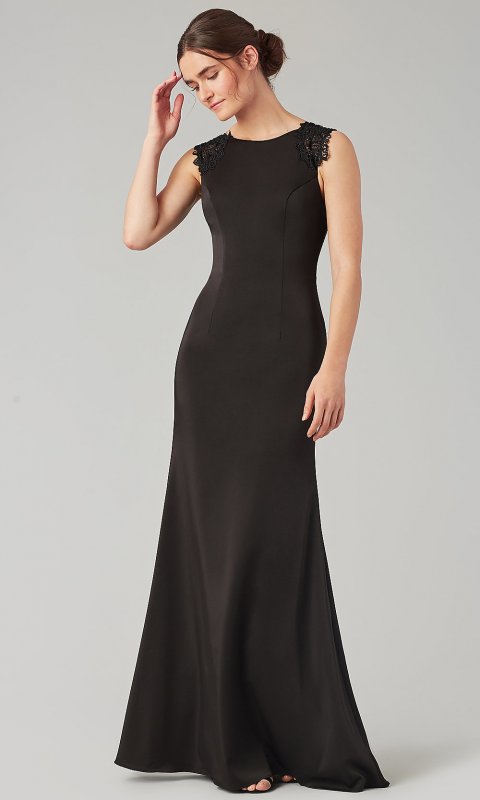 Long Bridesmaid Dress with Cap Sleeves KL-200148