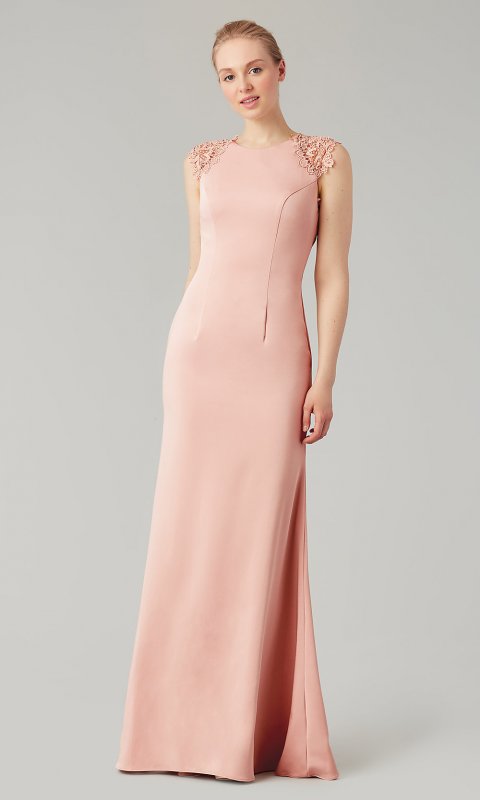 Long Bridesmaid Dress with Cap Sleeves KL-200148