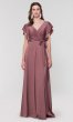 Faux-Wrap Long Jersey Bridesmaid Dress KL-200153