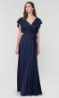 Faux-Wrap Long Jersey Bridesmaid Dress KL-200153