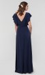 Faux-Wrap Long Jersey Bridesmaid Dress KL-200153