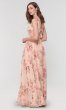 Long Floral-Print Chiffon Bridesmaid Dress KL-200155