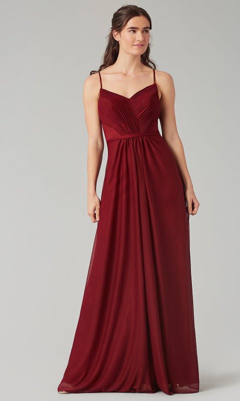 Chiffon Long Sheer-Back Bridesmaid Dress KL-200157