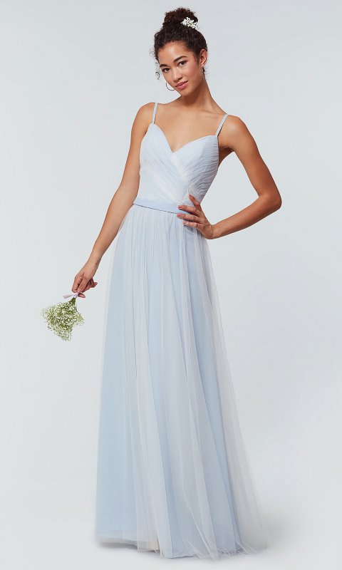 Chiffon and Tulle Long Bridesmaid Dress KL-200166