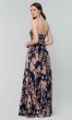 Floral-Print Long Navy Bridesmaid Dress by KL-200169