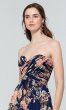 Floral-Print Long Navy Bridesmaid Dress by KL-200169