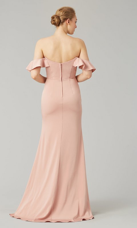 Long Off-the-Shoulder Bridesmaid Dress KL-200171-v