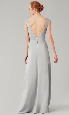 V-Neck Long Sterling Bridesmaid Dress KL-200172-v
