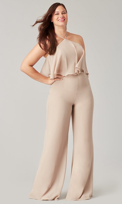 High-Neck Chiffon Bridesmaid Jumpsuit KL-200195