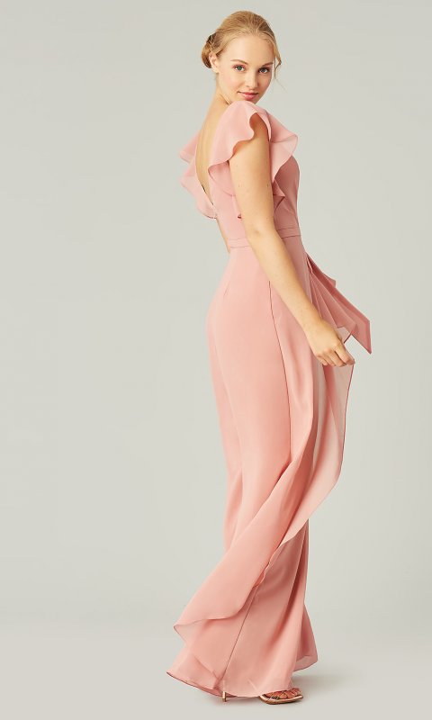 Long Bridesmaid Jumpsuit with Short Sleeves KL-200196