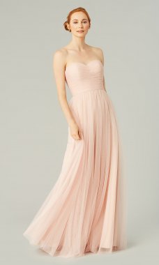 Tulle Long Strapless Bridesmaid Dress by KL-200204