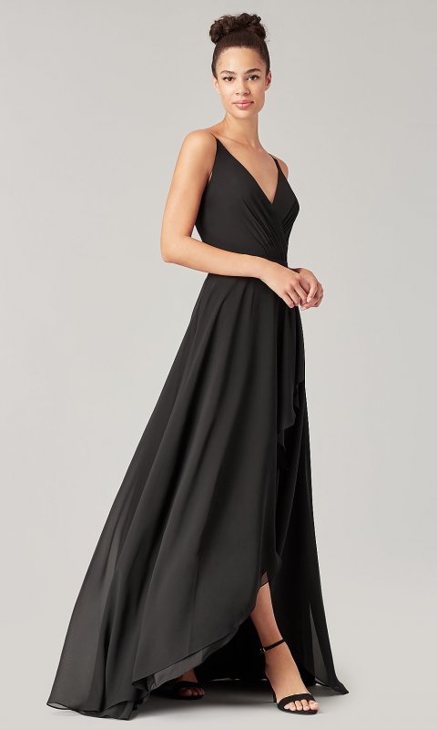 Chiffon High-Low Long Bridesmaid Dress KL-200207