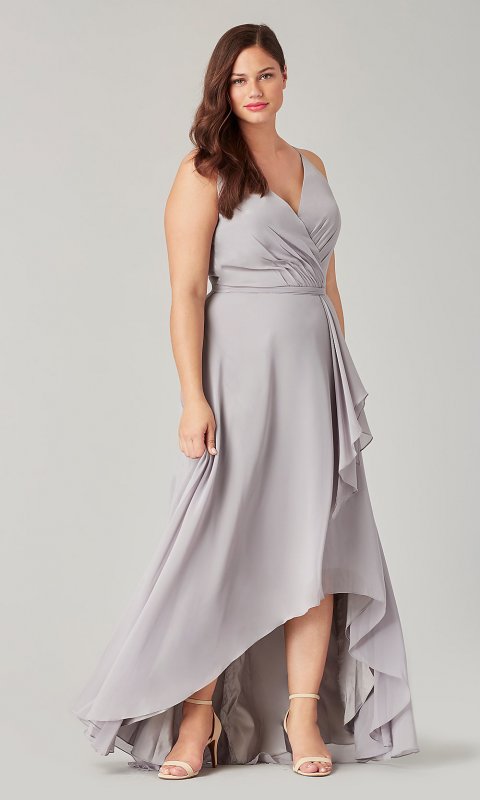 Chiffon High-Low Long Bridesmaid Dress KL-200207