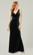 Long Velvet V-Neck Bridesmaid Dress with Bow KL-200212