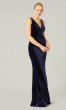 Long Velvet V-Neck Bridesmaid Dress with Bow KL-200212