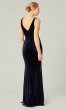 Long Velvet V-Neck Bridesmaid Dress with Bow KL-200212