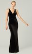 Black Onyx Long Velvet Bridesmaid Dress KL-200212o