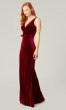 Ruby Red Long Velvet Bridesmaid Dress KL-200212r