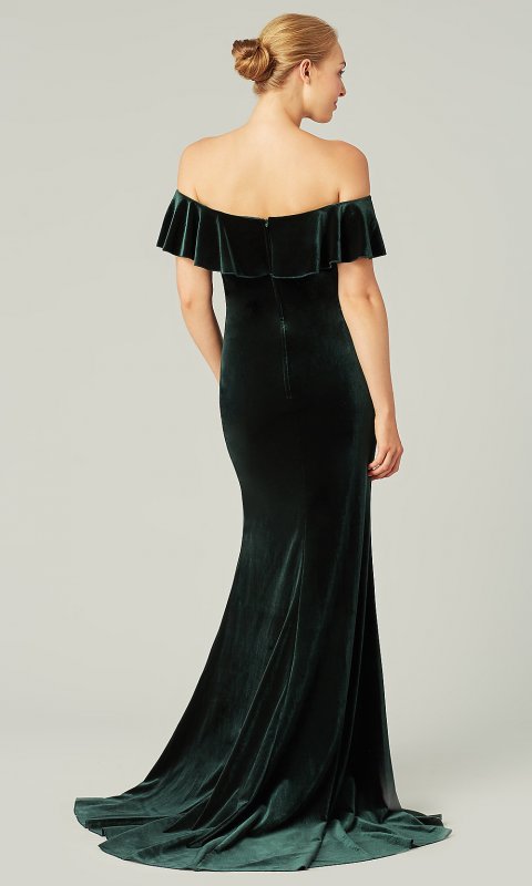 Long Velvet Off Shoulder Bridesmaid Dress By Kl 200213 Kl 200213 24790 Ellabride 5182