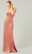 Strapless Long Velvet Bridesmaid Dress by KL-200214t