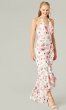 High-Low Floral-Print Ivory Bridesmaid Dress KL-200219