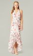 High-Low Floral-Print Ivory Bridesmaid Dress KL-200219