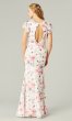 Short-Sleeve Floral-Print Bridesmaid Dress KL-200220