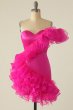 Fuchsia Sweetheart Short Homecoming Dress with Ruffles E202283490