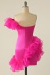 Fuchsia Sweetheart Short Homecoming Dress with Ruffles E202283490