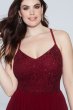 Glitter Lace Bodice Plus Size Gown with Cutouts 3930AQ4W