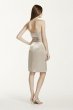 Short Charmeuse Dress with Ruched Waist and Pocket 83707