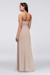 Long Strapless Chiffon Dress with Pleated Bodice F15555