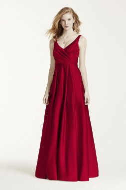 Satin Tank Ball Gown Bridesmaid Dress with Pockets F15741