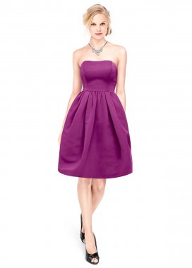 Short Strapless Faille Dress with Full Skirt F15810