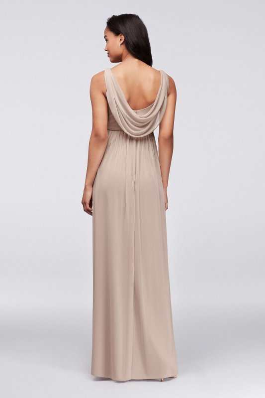 Long Mesh Dress with Cowl Back Detail F15933