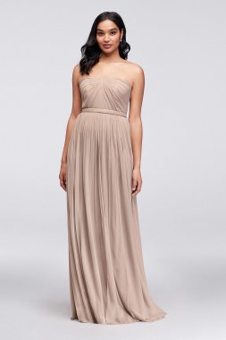 Long Mesh Style-Your-Way 6 Tie Bridesmaid Dress F19515