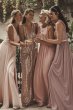 Sequin V-Neck Bridesmaid Dress with Satin Piping F19787