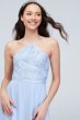 Y-Neck Embroidered Georgette Bridesmaid Dress F19986
