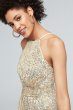 Allover Sequin High-Neck Pleated Bridesmaid Dress F20056